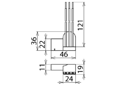 Dimensional drawing 3 Dehn DFL A 255 Surge protection device 230V 2 pole
