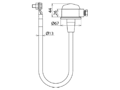 Dimensional drawing 1 DEHN EXFS L100 Spark gap for lighting protection
