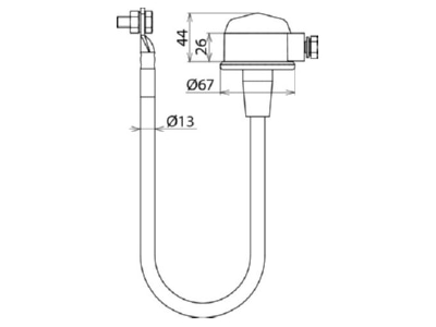 Dimensional drawing 2 DEHN EXFS L100 Spark gap for lighting protection
