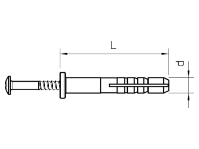 Dimensional drawing 1 OBO 910 SD 5X35 Hammerfix 5x35mm
