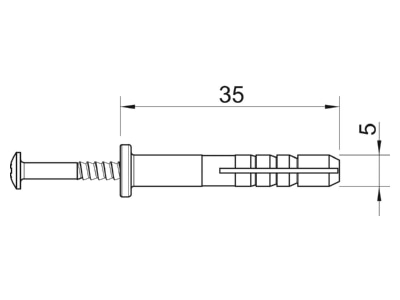 Mazeichnung 3 OBO 910 SD 5X35 Schlagduebel 5x35mm PA lgr