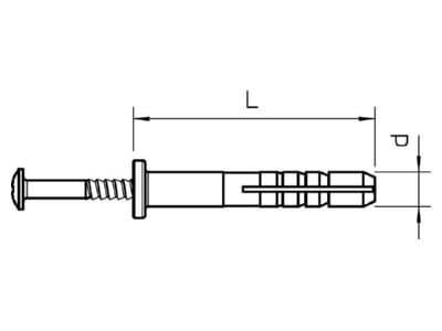 Mazeichnung 1 OBO 910 SD 6X40 Schlagduebel 6x40mm PA lgr