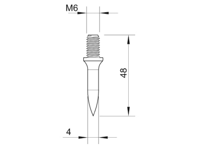 Mazeichnung 3 OBO 903 40 G Einschlagduebel M6 L40mm galv  vz