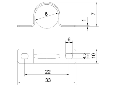 Dimensional drawing 3 OBO 605 8 G Mounting strap