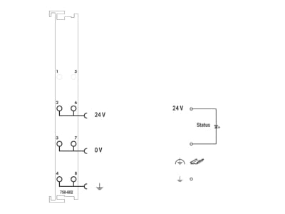 Circuit diagram WAGO 750 602 Fieldbus power supply segment module