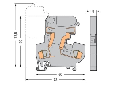 Mazeichnung WAGO 281 611 Sicherungsklemme gr 0 08 4qmm