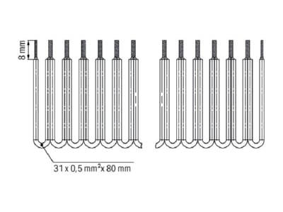 Mazeichnung WAGO 709 107 Drahtkettenbruecker 31x80mm