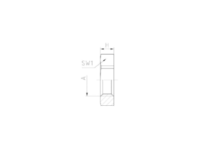 Dimensional drawing Jacob 50 220 PA 7035 Locknut for cable screw gland M20