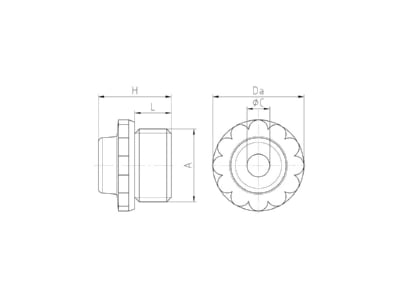 Dimensional drawing Jacob 109 G Knock out plug