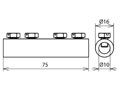 Mazeichnung 1 Dehn 385 213 Verbindungsmuffe Al f  Rd 8mm