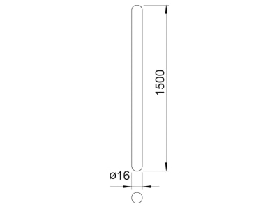 Dimensional drawing 2 OBO 101 A 1500 Interception rod
