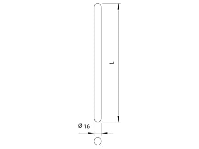 Dimensional drawing 1 OBO 101 A 1500 Interception rod
