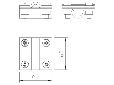 Mazeichnung 2 OBO 252 8 10X16 CU Kreuzverbinder