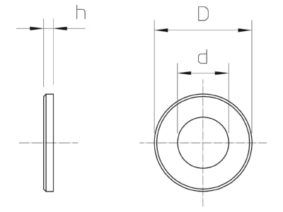 Dimensional drawing 1 OBO 966 M8 F WasherID 9mmOD 16mm
