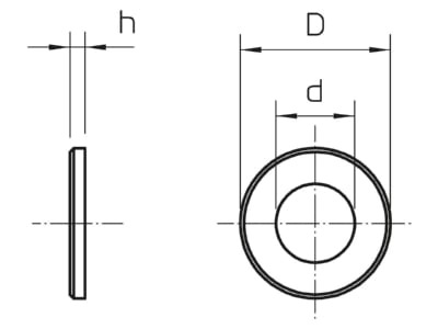 Dimensional drawing 2 OBO 966 M8 F WasherID 9mmOD 16mm