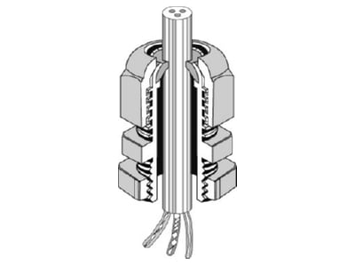 Dimensional drawing Hensel AKM 16 Cable gland   core connector M16