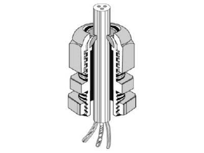 Dimensional drawing Hensel AKM 25 Cable gland   core connector M25