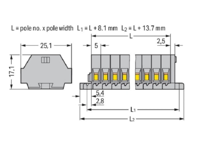 Mazeichnung WAGO 260 112 2 L Klemmenleiste 12pol