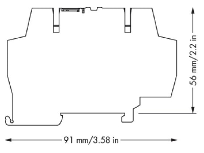 Dimensional drawing WAGO 792 805 Surge protection for power supply