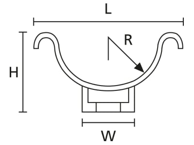 Dimensional drawing 1 Hellermann Tyton R1 PVC BK D1 Mounting strap
