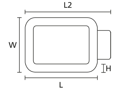 Dimensional drawing 2 Hellermann Tyton R1 PVC BK D1 Mounting strap