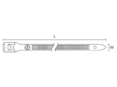 Dimensional drawing Hellermann Tyton RPE275 HS BK C1 Cable tie 9x275mm black