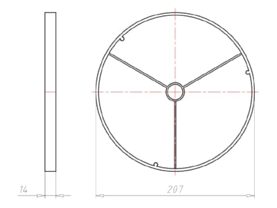 Mazeichnung Kaiser 1293 20 Frontring 200mm f KompaX 1 3