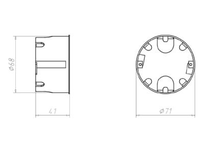 Mazeichnung Kaiser 9068 04 Hohlwanddose f duenne Beplank 