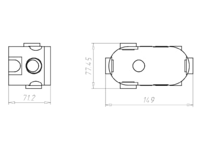 Dimensional drawing Kaiser 1068 02 Electronics box 