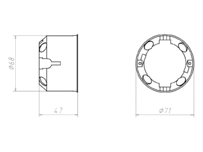 Mazeichnung Kaiser 9068 01 Schalterdose f duenne Beplank 