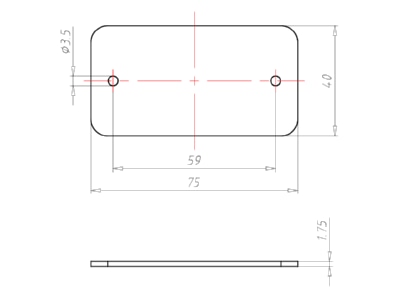Dimensional drawing Kaiser 1148 90 Cover for flush mounted box rectangular