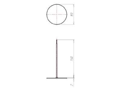 Dimensional drawing Kaiser 1164 88 Cover for flush mounted box round