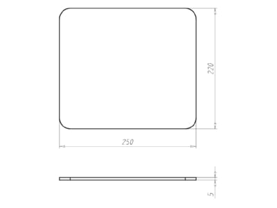 Dimensional drawing Kaiser 1097 93 Cover for flush mounted box rectangular
