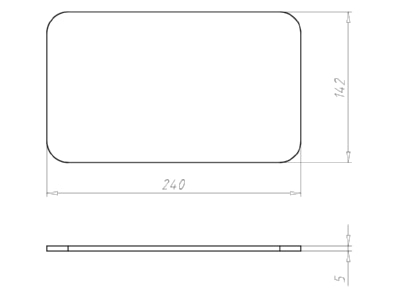 Dimensional drawing Kaiser 1092 93 Cover for flush mounted box rectangular