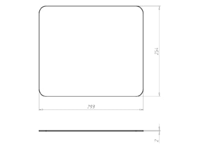 Dimensional drawing Kaiser 1092 95 Cover for flush mounted box rectangular