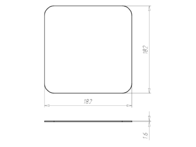 Dimensional drawing Kaiser 1096 93 Cover for flush mounted box square