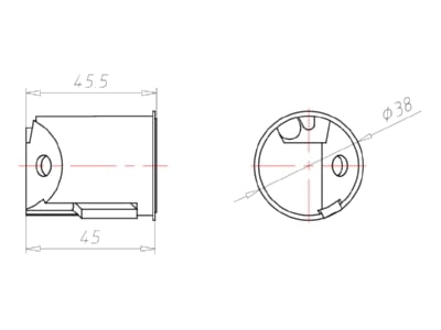 Mazeichnung Kaiser 9248 01 Anschlussdose 35x35x45mm