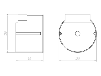 Dimensional drawing Kaiser 9300 03 Recessed installation box for luminaire