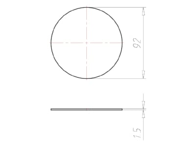 Dimensional drawing Kaiser 1184 77 Cover for flush mounted box round