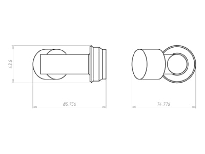 Dimensional drawing Kaiser 1202 29 Junction box for ceiling luminaire