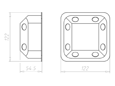 Mazeichnung Kaiser 9195 91 Abzweigkasten 107x107x53mm