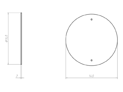 Dimensional drawing Kaiser 9073 93 Cover for flush mounted box round