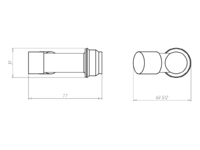 Dimensional drawing Kaiser 1202 04 Junction box for ceiling luminaire