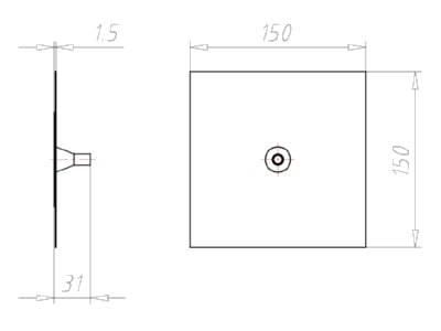 Dimensional drawing Kaiser 9059 46 Grommet 8   11mm