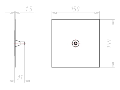 Dimensional drawing Kaiser 9059 46 Grommet 8   11mm