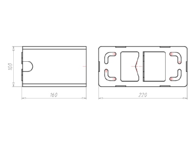 Dimensional drawing Kaiser 1159 24 Equipment carrier for insulated walls