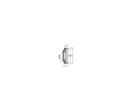 Dimensional drawing 3 OBO EDK 25 LGR Knock out plug 29 5mm
