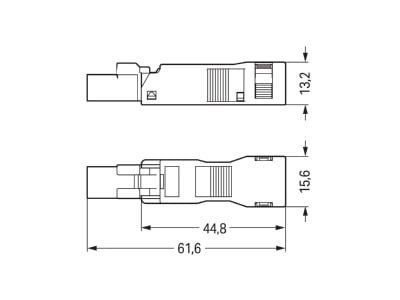 Mazeichnung 2 WAGO 890 112 Stecker 2p  1 5qmm sw