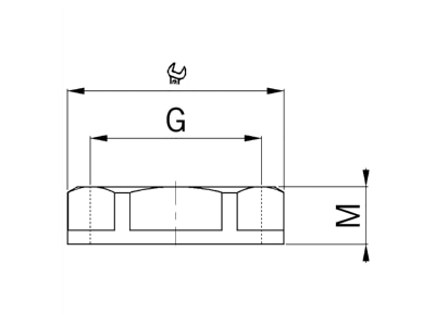 Dimensional drawing Kaiser 8245 20 Locknut for cable screw gland M20