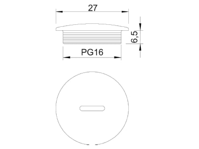 Masszeichnung 3 OBO 108 PG16 Verschlussschraube Iso lgr